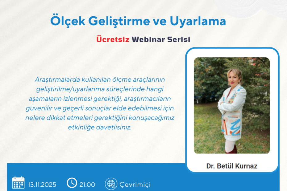 Ölçek geliştirme eğitimiyle ilgili bilgileri içeren görsel